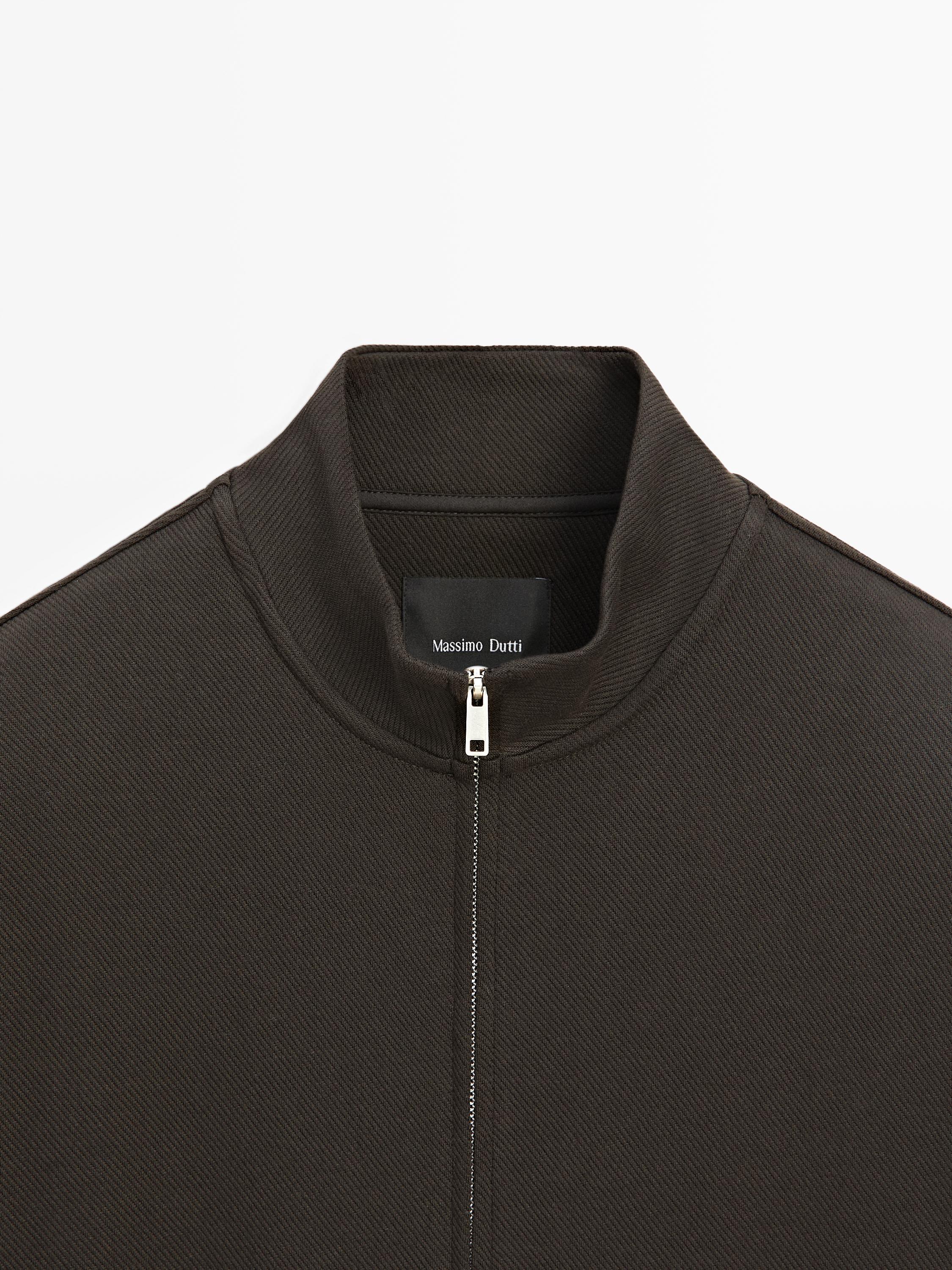 Veste zippée en maille de coton mélangé